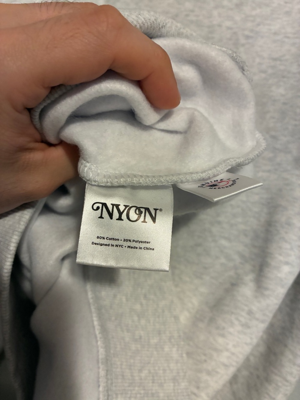 NYON Mets Metropolitan Gray Crewneck Sweatshirt with Orange & Blue NY Logo - Picture 6 of 7